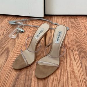 Steve Madden clear and nude heels